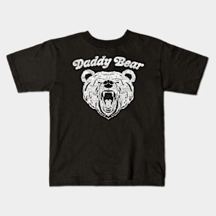 Daddy Bear Vintage Distressed Protective Dad Retro 80S Kids T-Shirt